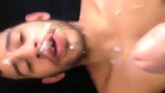 Arab Boy take the full load of daddys cum..