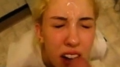 Blonde teen cumshot compilation