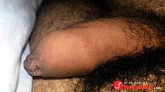 Process erection of my cock in the bed (22 year old)