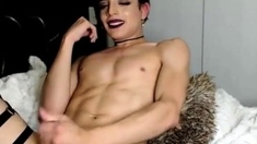 Femboy Strokes On Webcam