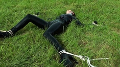 two women fetish latex asslicking and anal mff