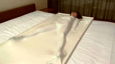 Japanese amateur MILF sucking on dick