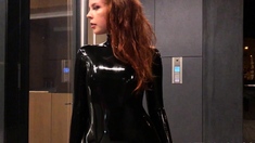 Redheaded Leggy Babe Masturbates