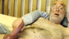 Big-cock Bear Grandpa Strokes Solo