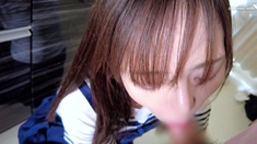 POV close up asian gf blowjob