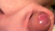 Uncut Foreskin Fun with Cum Close Up