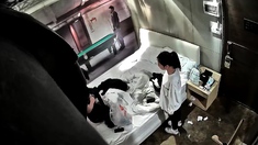 Asian amateur in maid uniform