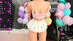 Big boobs webcam slut toys her asshole