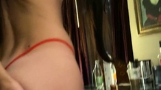 Real party amateur teen sucking cock POV in public