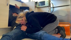 Blonde MILF Gives Plumber a Blowjob in the Kitchen