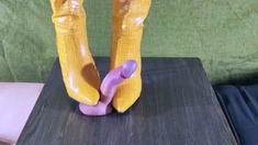 Cumshot wanting amateur MILF wanks cock in POV video