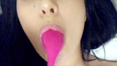 Blonde tight pussy babe solo toy fun in glamour masturbation