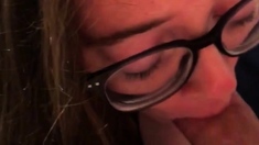 Bitch gives wam blowjob and handjob in pov scene