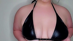 Busty brunette anal solo masturbation