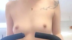 Close up POV of teen sucking cock