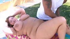 BBW loves it when he grabs her big tits