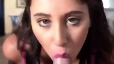 Mature brunette amateur giving a great POV blowjob