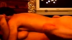 Girl's Interracial Threesome With Hubby And Black Bull