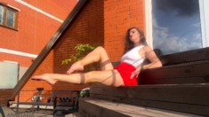 Slutty girl foot fetish with masturbation