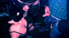 Girlfriend first dogging touched and cummed on by voyeurs