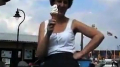 UK Sara, an ice cream in the sun