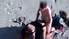 Amateur girl masturbating on public beach