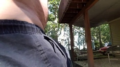 Jerking Off Outdoors In Back Yard Cum Shot Public