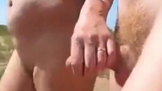 hand job on the beach walking