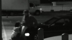 Security camera catches some hardcore banging in a parking lot