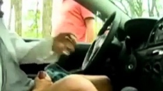 caught in car alone jerking off